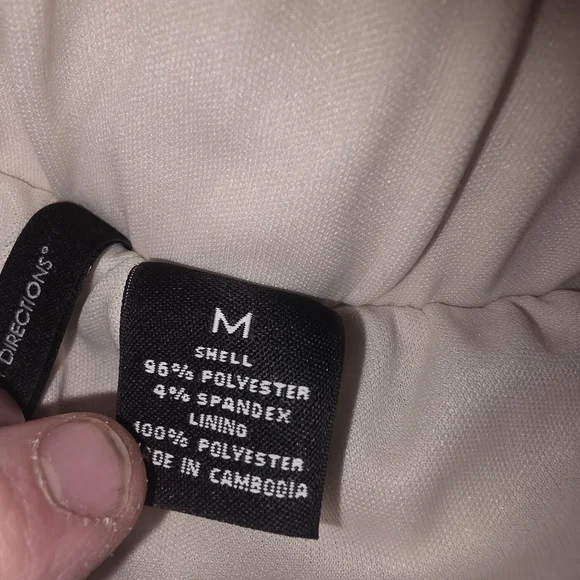 New Directions Size Medium Beige and Black Striped Wide-Leg Pants - Picture 3 of 3